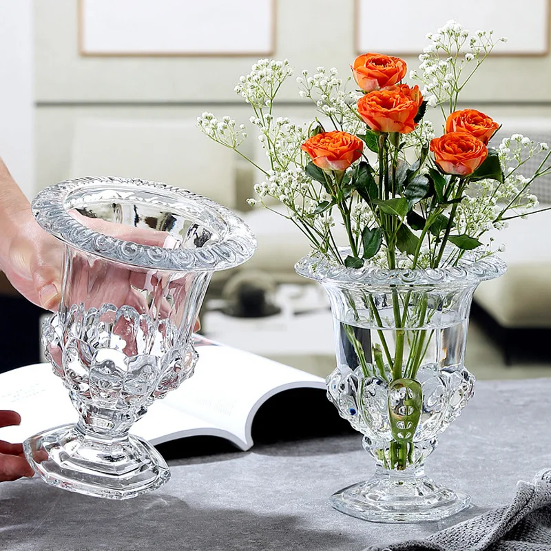 Trumpet Vases for Wedding Centerpieces Heavy Duty Tall Glass Holiday Party Celebrate Transparent Modern Large Glass Holder-large