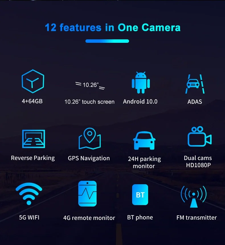 4 + 64 2023 новый продукт 10 26 дюймов 4G Автомобильное Зеркало Android DVR Dash камера 1080P Двойной Объектив WiFi GPS навигация ADAS дистанционное управление