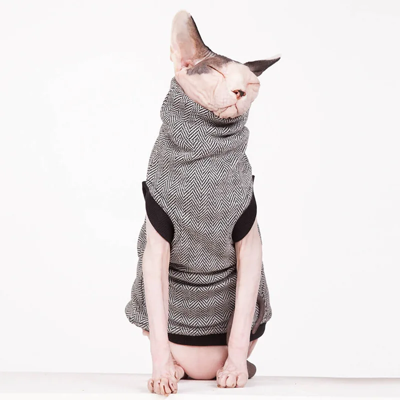 Pet clothing factory direct sales Customized high-end pet sweater pullover warm hairless cat clothes