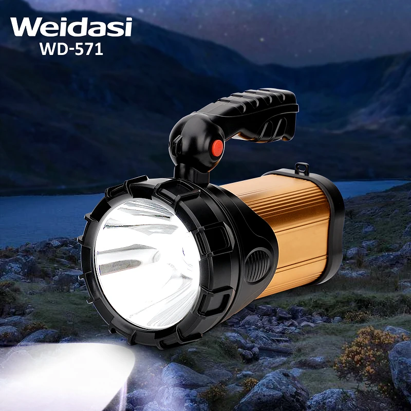 High power torch rechargeable LED searchlight handheld portable emergency light for outdoor