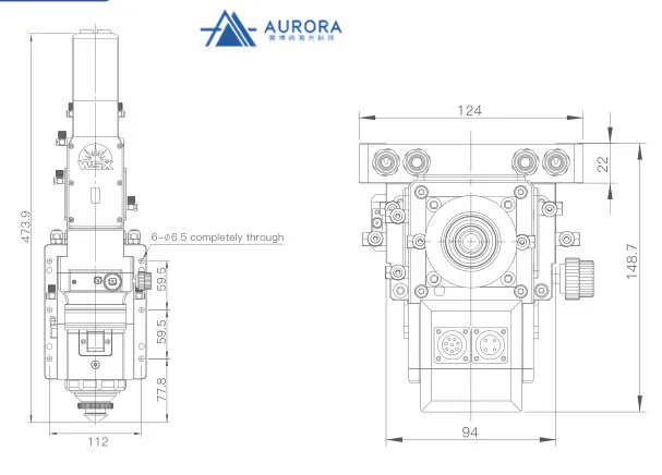 Оригинальная Волоконно-Лазерная режущая головка Aurora WSX NC60 с автоматической
