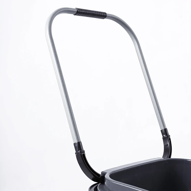 High Quality Luxury Medium Four Wheel supermarket Shopping Basket Aluminum Alloy Handle plastic basket