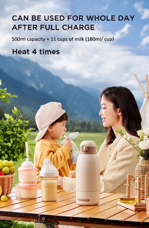 Hot Selling Portable USB Rechargeable Wireless Travel Outdoor Feeding Smart Milk Wireless Baby Bottle Warmers