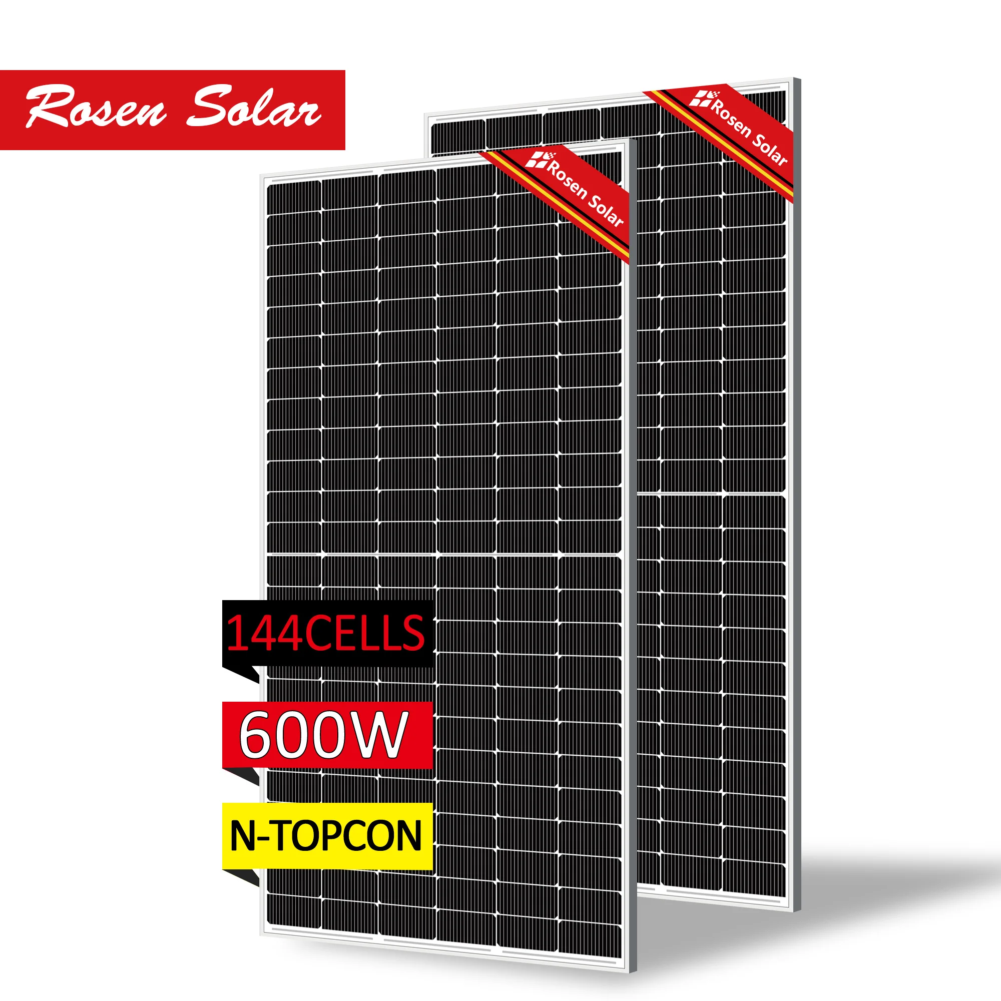 no grid line  600w N Type Topcon high quality 144 Half Cell  Solar Panel in stock