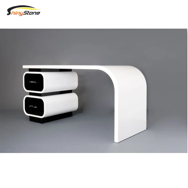 Twisted edge shaped design artificial marble stone modern design office furniture