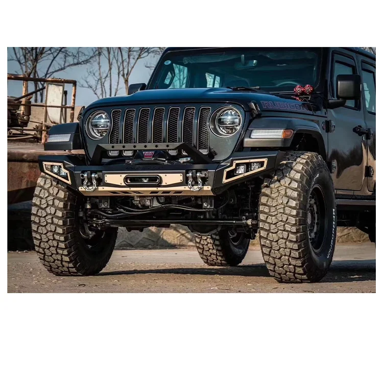 Hot sales automotive auto body system Black Powder-Coated Car Offroad 4x4 Auto Accessories front bumper for Jeep Wrangler JT