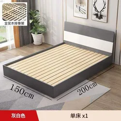 Modern Queen Double Wood Frame Bed Wood Frame with Headboard Queen Upholstered Bed