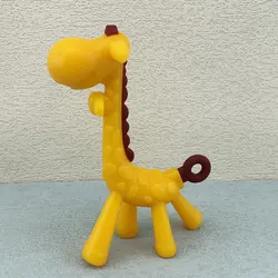 100% Food grade silicone BPA Free Safety Funny Fruit Teethers Brush Silicone Toys Natural Giraffe Baby Teether