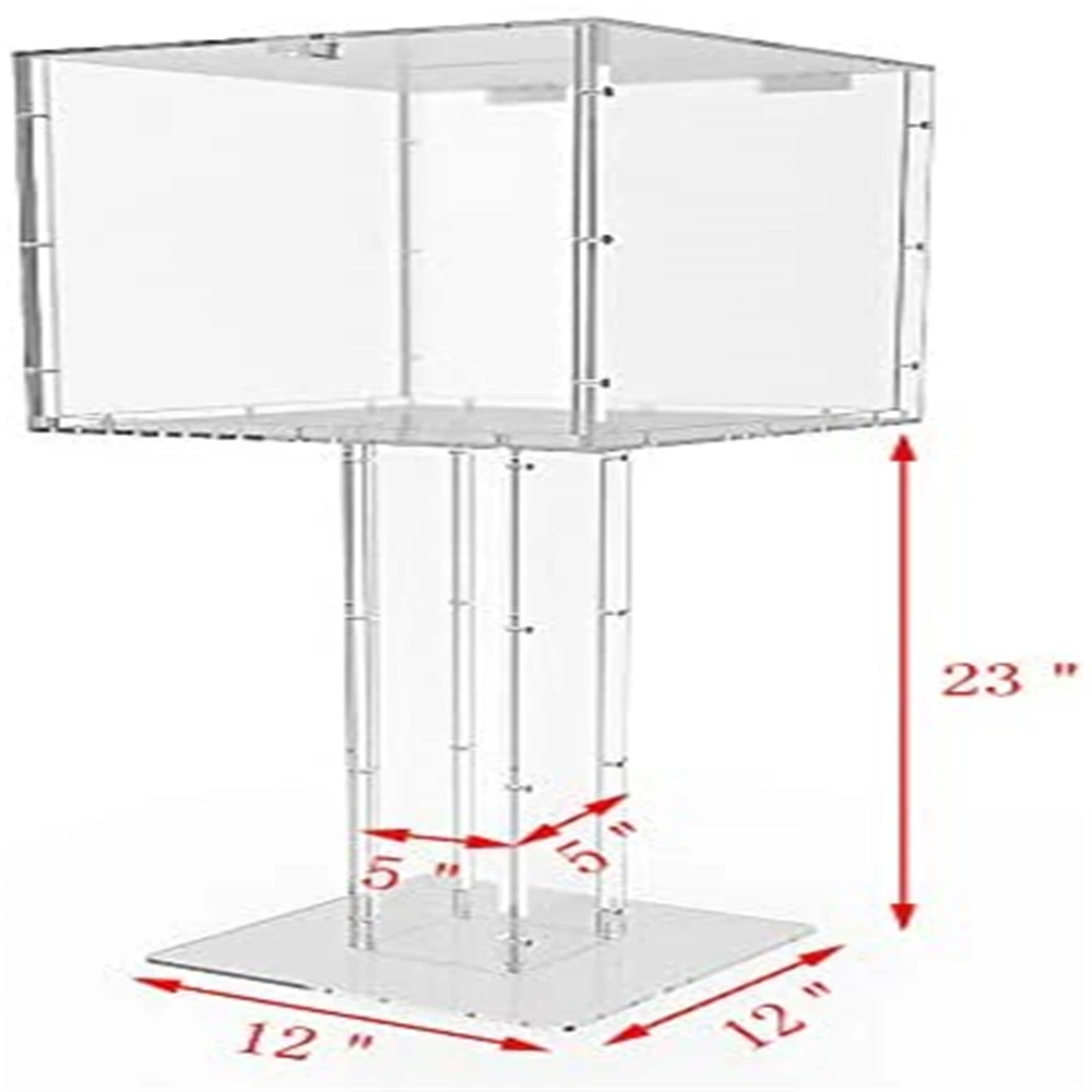 Clear Acrylic Large  Charity Donation Transparent Poll Collection Ballot Box
