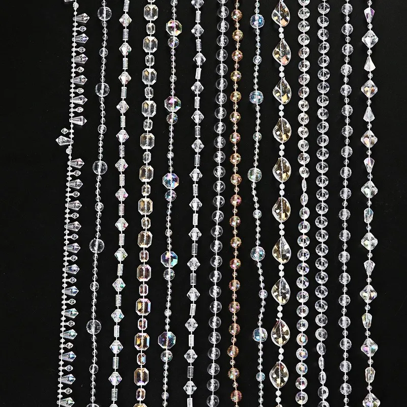Clear Acrylic Crystal Bead Garland For Chandelier Hanging Wedding Supplies