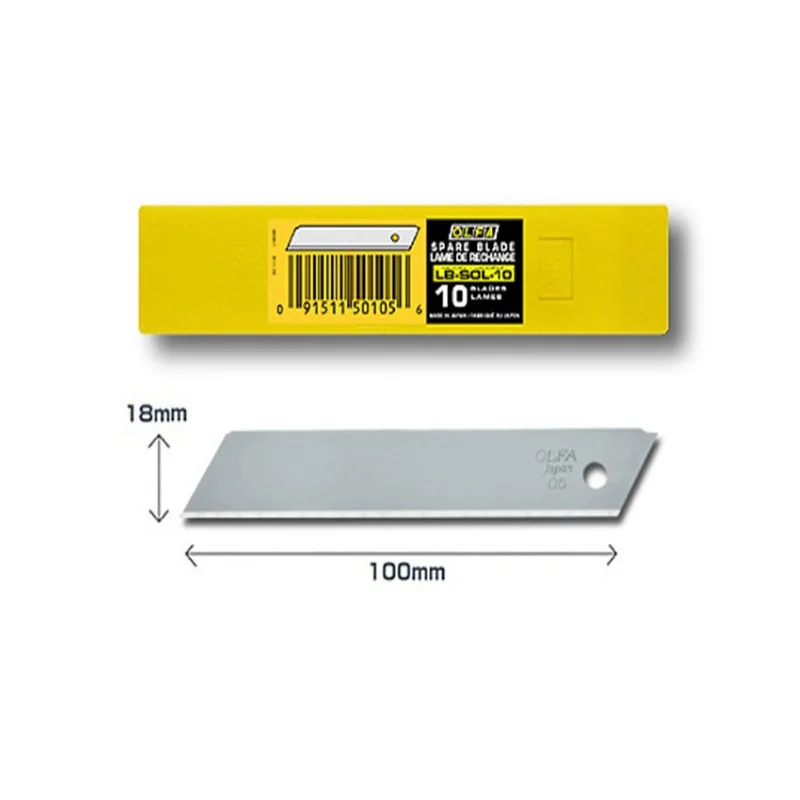 OLFA LB-SOL-10 лезвия 18 мм сверхпрочные запасные 10 шт. нож резак лезвие для L-1/L-2/NL-AL инструменты изготовления изделий ручной работы
