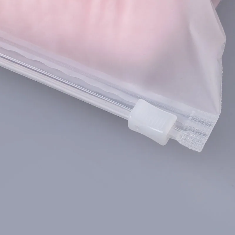 Hot Selling Recyclable Zip Packaging Bag Slider Zipper Lock Self Sealing Frosted Zipper Bag for Clothing