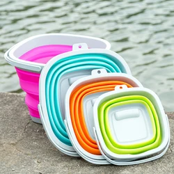 3L 5L 10L CUSTOM LOGO Camping Washing bucket folding water bucket square fishing folding bucket