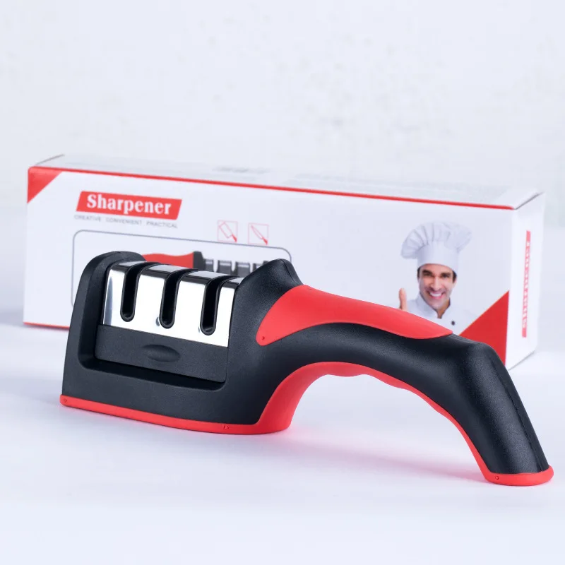Professional Manual Plastic Nonslip Handle Sharpening Stone Sharp Blades Scissor Professional Knife Sharpener