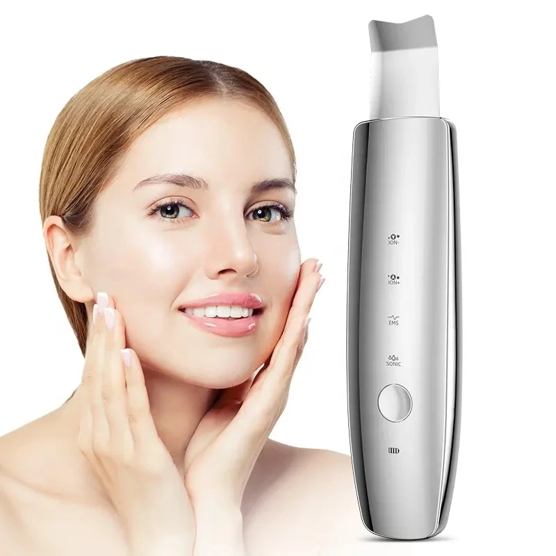 Portable Sonic Facial Deep Pore Dead Cleaner Ultrasound Face skin scrubber Spatula Ultrasonic Skin Scrubber