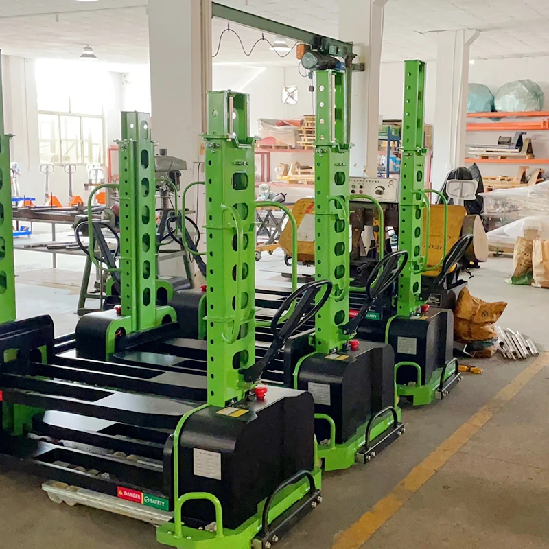 Wholesale High Quality Electric Self Loading Pallet Stacker 1000kg 1500kg 700kg with Lithium Battery