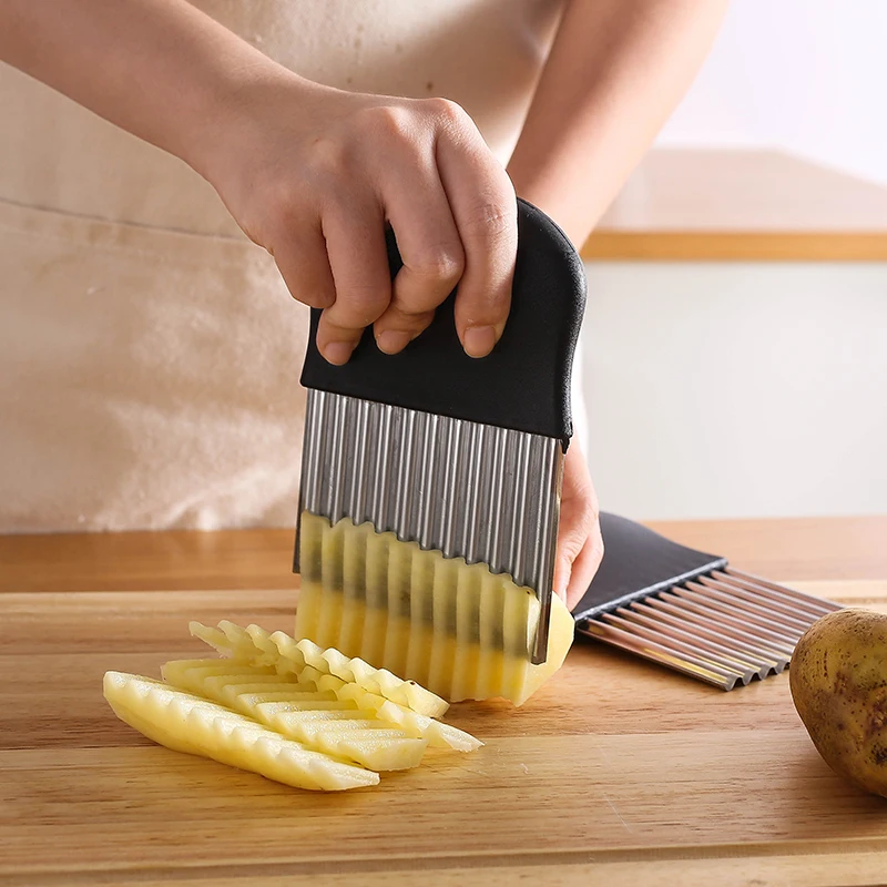 stainless steel tool onion potato chip wavy cutter  multi-function potato cutting chips  fries french fry corrugated  knife