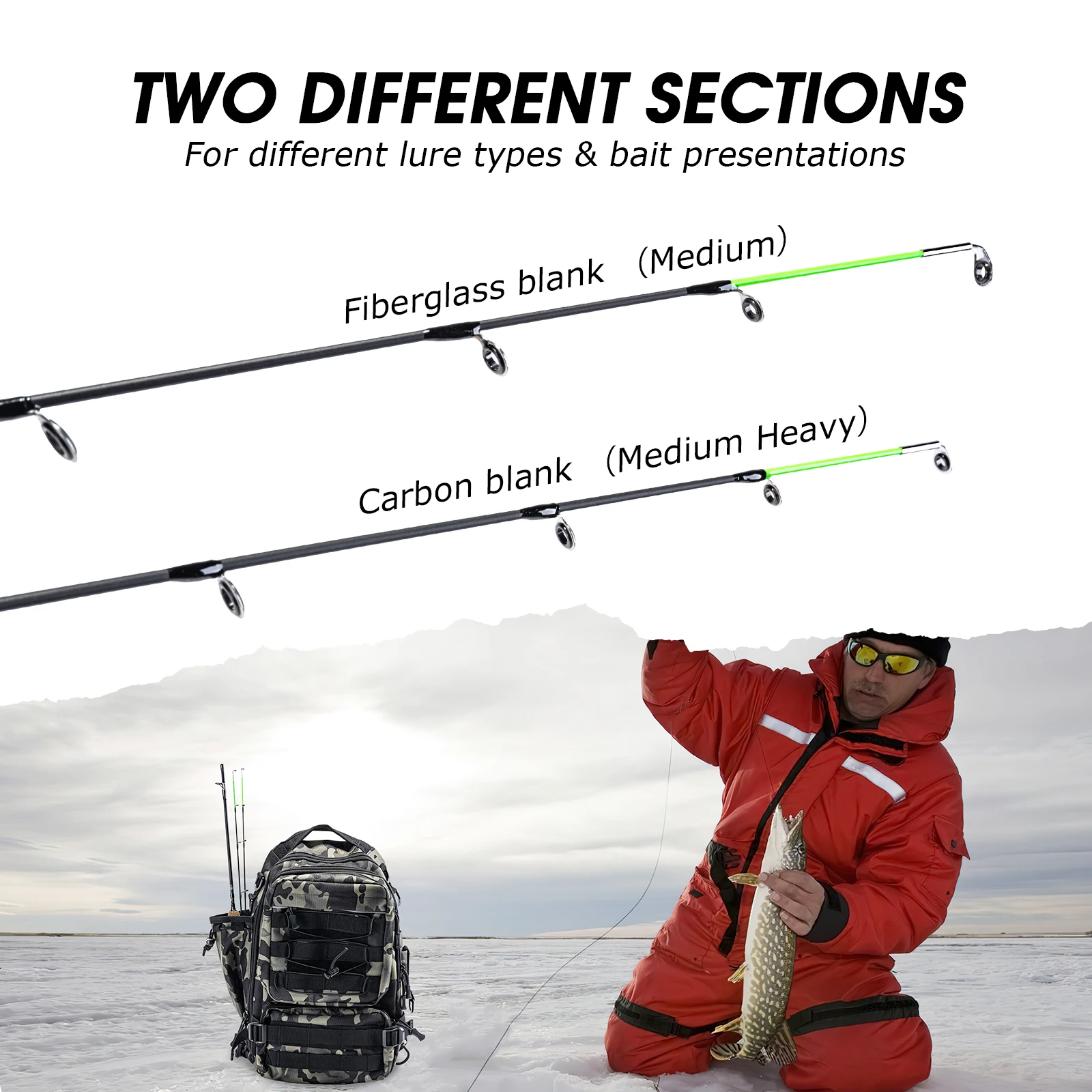 High Quality Blanks Wholesale Ice Fishing Rod Solid Fiberglass Ultra Light Custom Ice Fishing Rod Fiber Glass Outdoor Tools