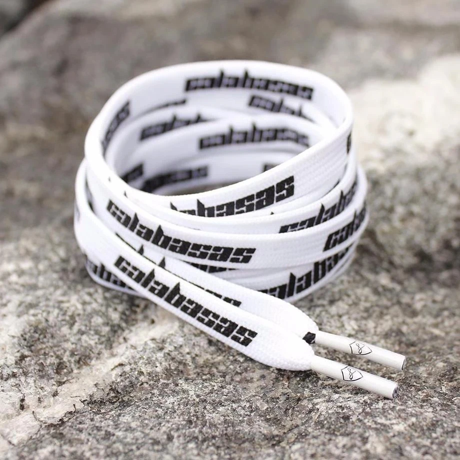 Wholesale High Quality Fashion Custom Logo Printed Soft Satin Shoelaces Stretch flat vintage Polyester Shoe Lace