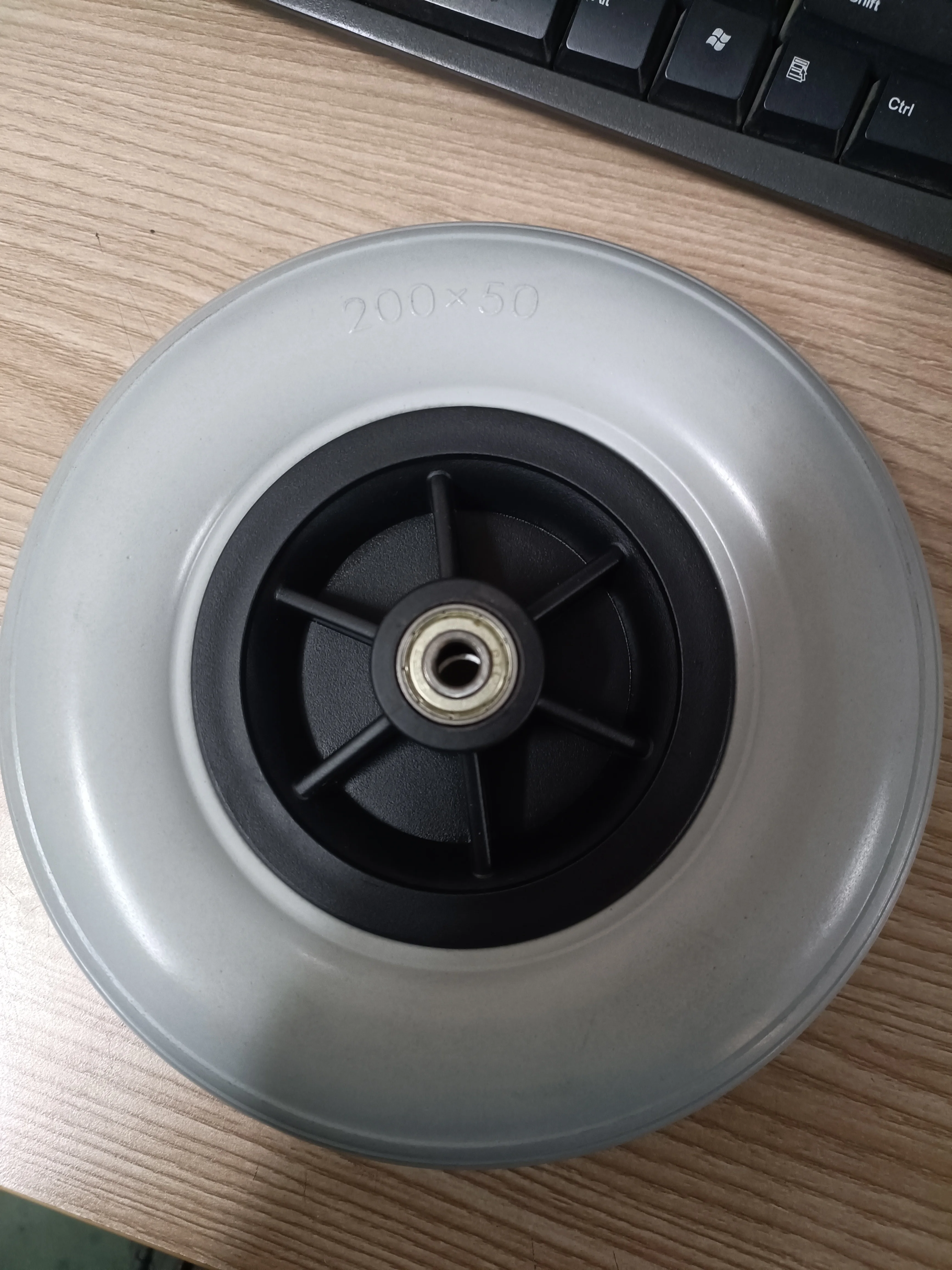 200*50 8 Inch Grey Colour PU Foam Wheelchair Front Wheel Replacement