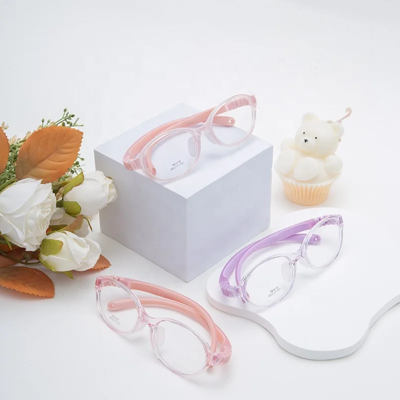 Hot TB series Colorful Flexible Silicone Glasses Frame Classic Kids Round frame Eyewear Custom Optical frame With Elastic Cord