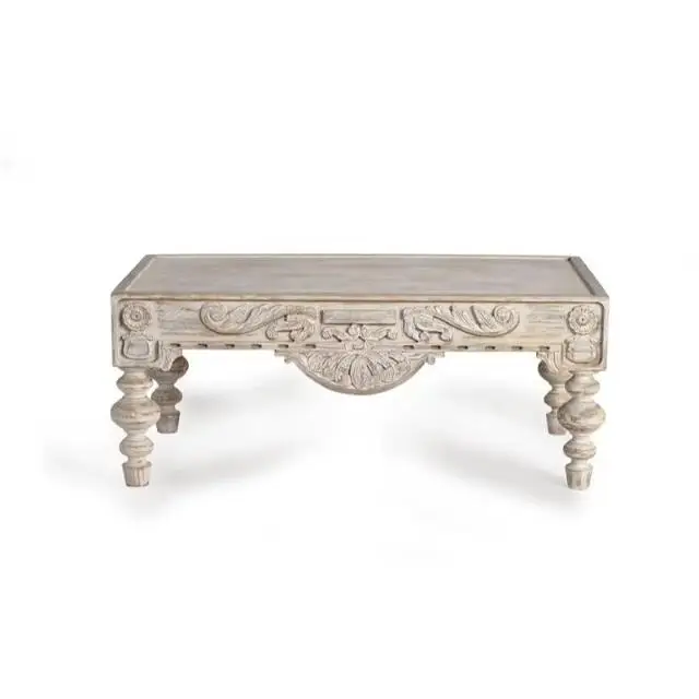 Пользовательская мебель в европейском ретро стиле старомодный высококлассный резной журнальный столик из манго