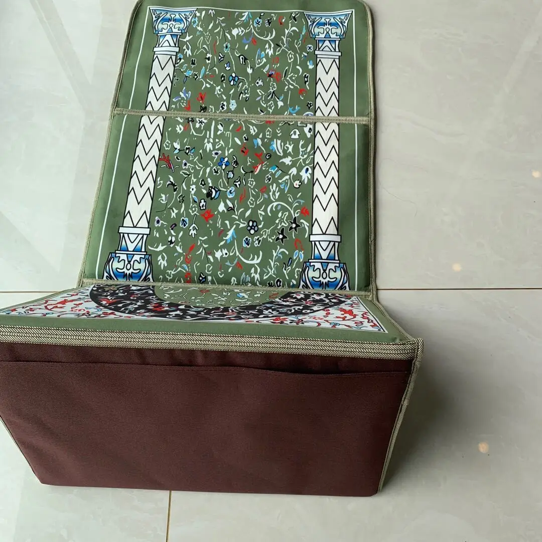  100% polyester Factory Mosque Muslim Prayer Mat Polyester Foldable Rug With