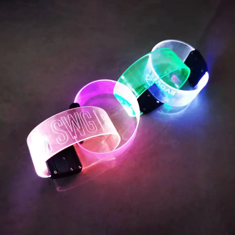 customized logo can Color Change LED Wristband TPU flashing led bracelet cosmic magnet led wristband for concert event party