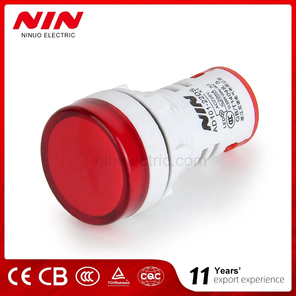 Nin hot sale 22mm AD16-22DS 6-380V high quality industrial pilot light signal lamp indicator light color white body