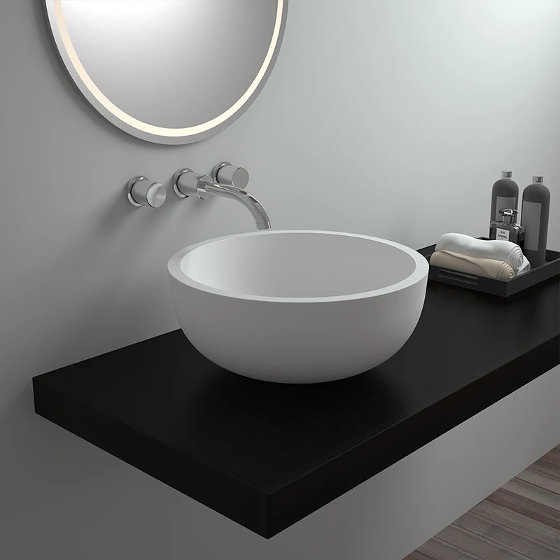 Acrylic sink modern bathrooms vanity Solid Surface basin BS-8301