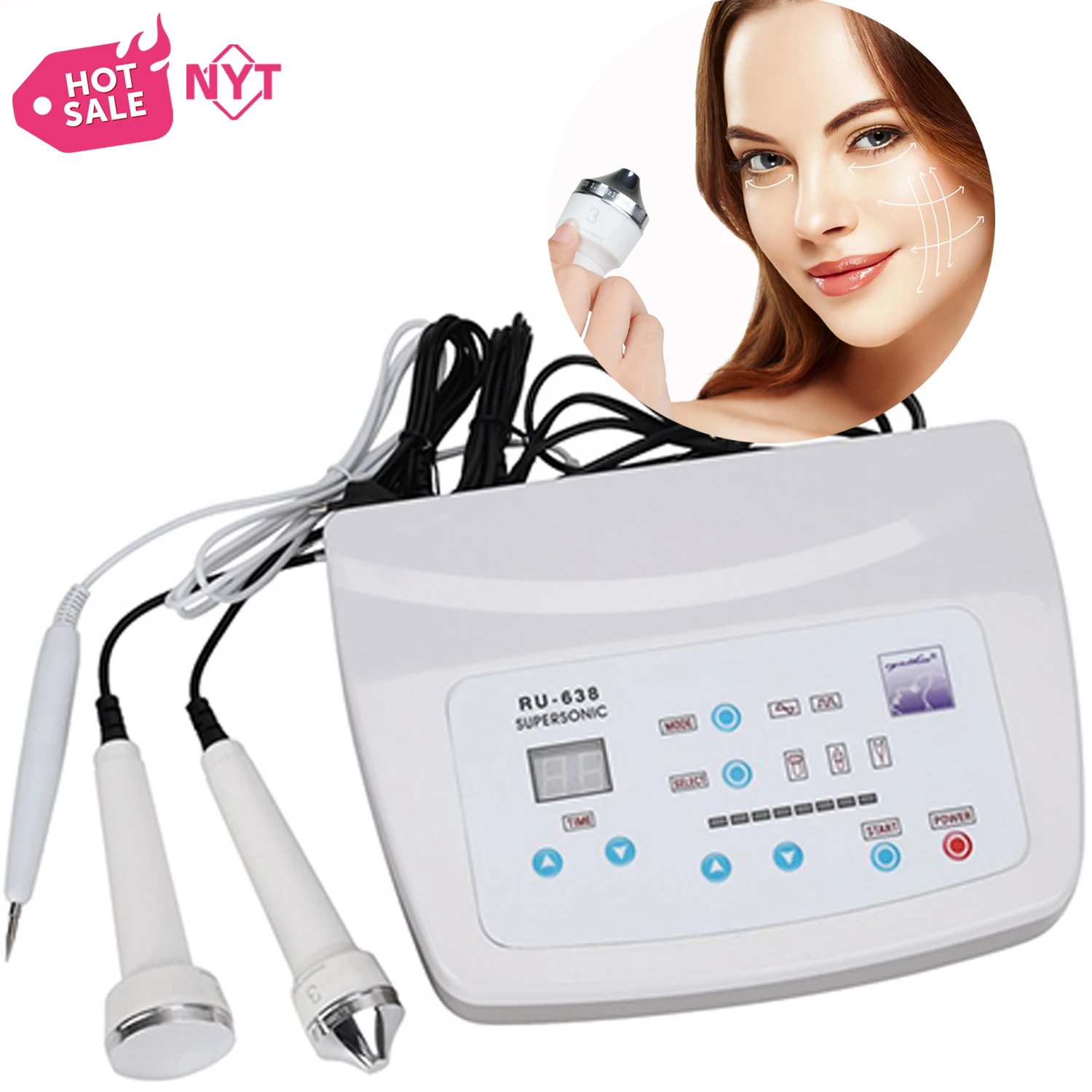 Beauty Eyes Face Ultrasonic Super Sonic Skin Aging Lines Acne Removal 3 In 1 Body Pain Facial Massager Wrinkle Removal Machine