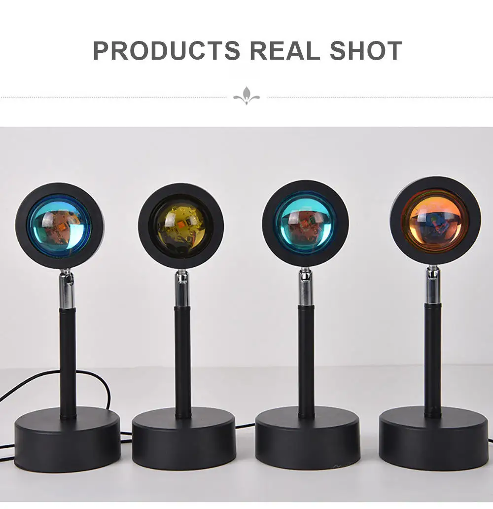 Hot Selling Sunset Projection Light LED 3D 360 Degree Round Room Sunset Projection LED Light with 16 Colours Flexible Tripod