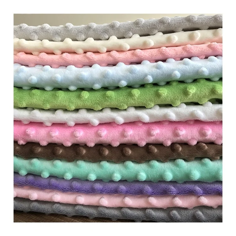 Super Soft 100% Polyester Minky Dot Velboa velvet Fabric for Baby Toy Blanket Wholesale Textile Fabric designer velvet fabric