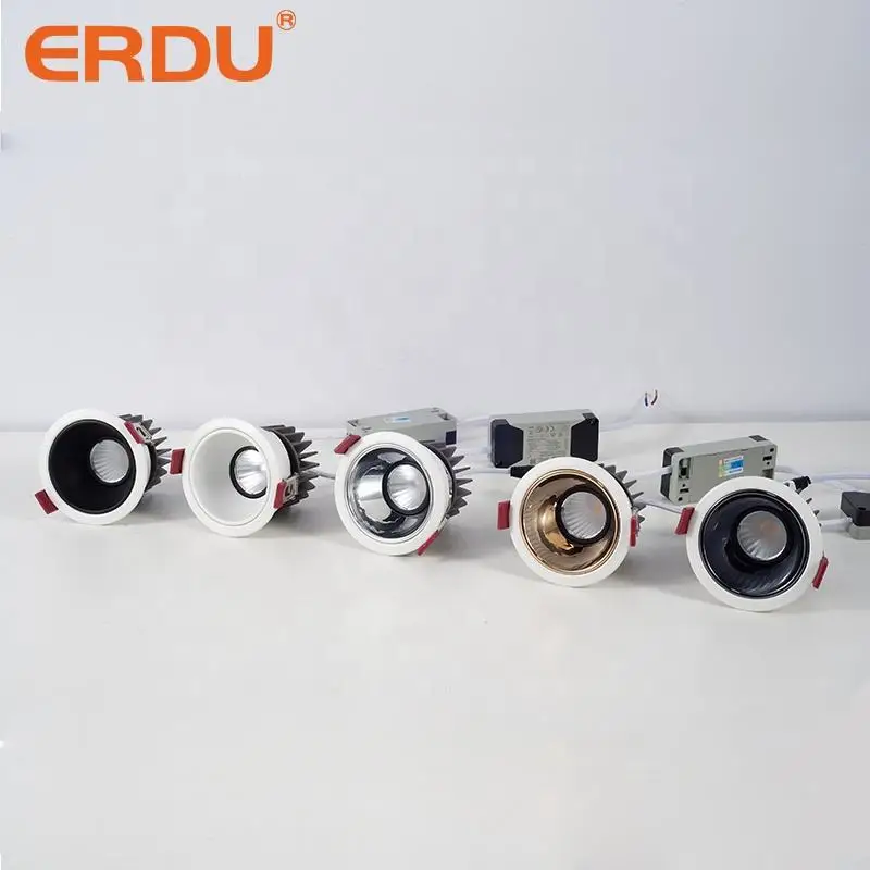ERDU Aluminum Housing Built-In Anti-Glare Cob Spot Light Adjustable Anti-Glare Recessed Led Led Wall Washer Spotlight