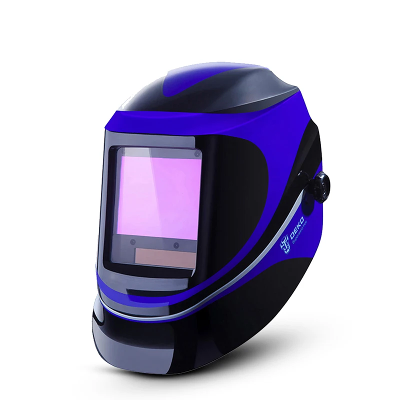 DEKO MZ232 Blue Electric Welding Helmet for MMA MIG Weldingwork Auto-darkening Solar Powered Welder Helmet
