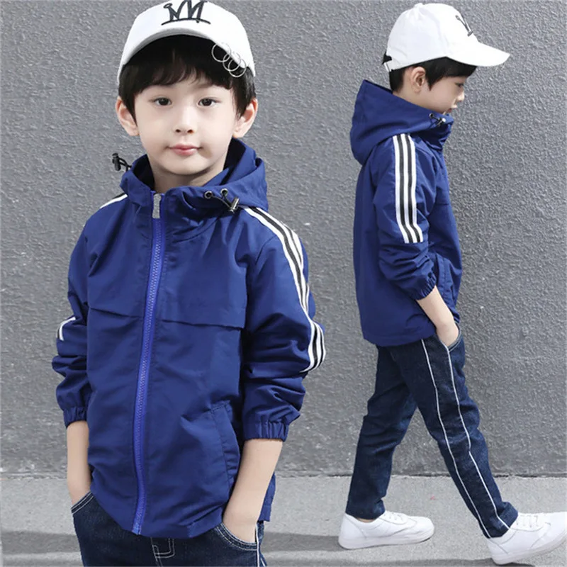 2024 Boys spring jackets 4-15T children long sleeve hooded active windbreaker teenage clothes big boys  sport coat boys outwear
