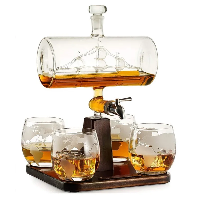 Unique handmade customised boat glass brandy vodka whiskey liquor decanter