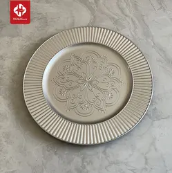 Antique Design Plastic Charger Plates Under Plate For Wedding Party