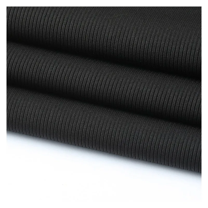 polyester spandex elastic knitted striped rib ribbing fabric for hoody cuff spun rib hem collar fabric for cuff rib fabrics
