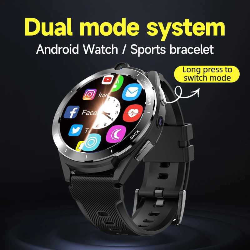 2023 New Arrivals Android 11 Round Screen Smart Watch 6GB + 128GB Wifi GPS Fitness Tracker Smartwatch 4G Sim Support for Men