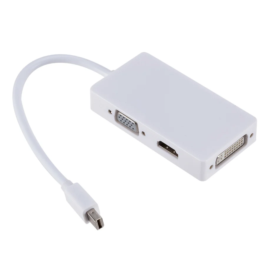 3 in 1 Thunderbolt Mini DP to HDMI VGA DVI Converter 4K 1080P Mini DP Cable Adapter for MacBook Pro Air Mini DisplayPort