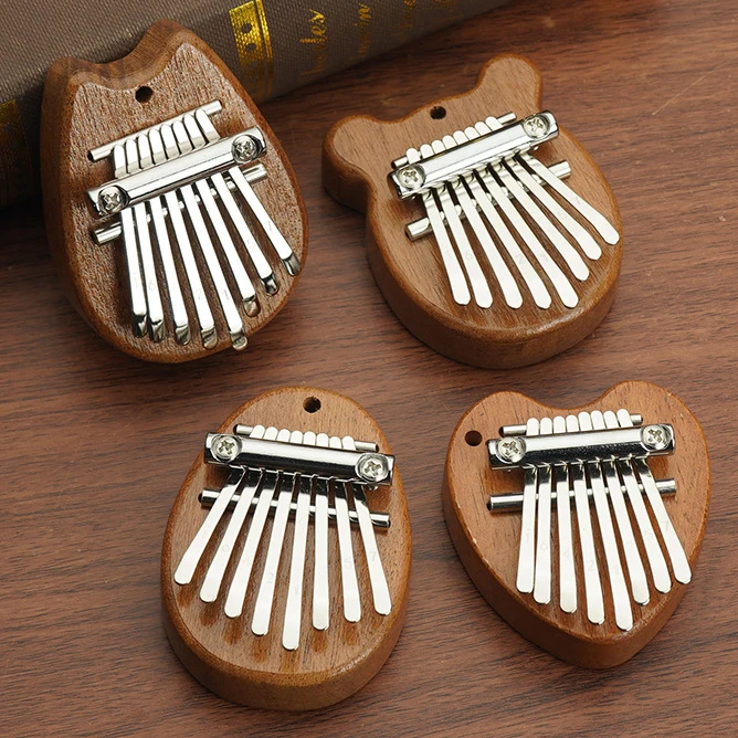 Solid Wood Mini Musical Instruments Kalimba 8 Keys Thumb Piano Toy for Kids