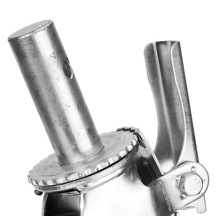 8 дюймов 360 Поворот оцинкованный кронштейн черное резиновое колесо строительных лесов