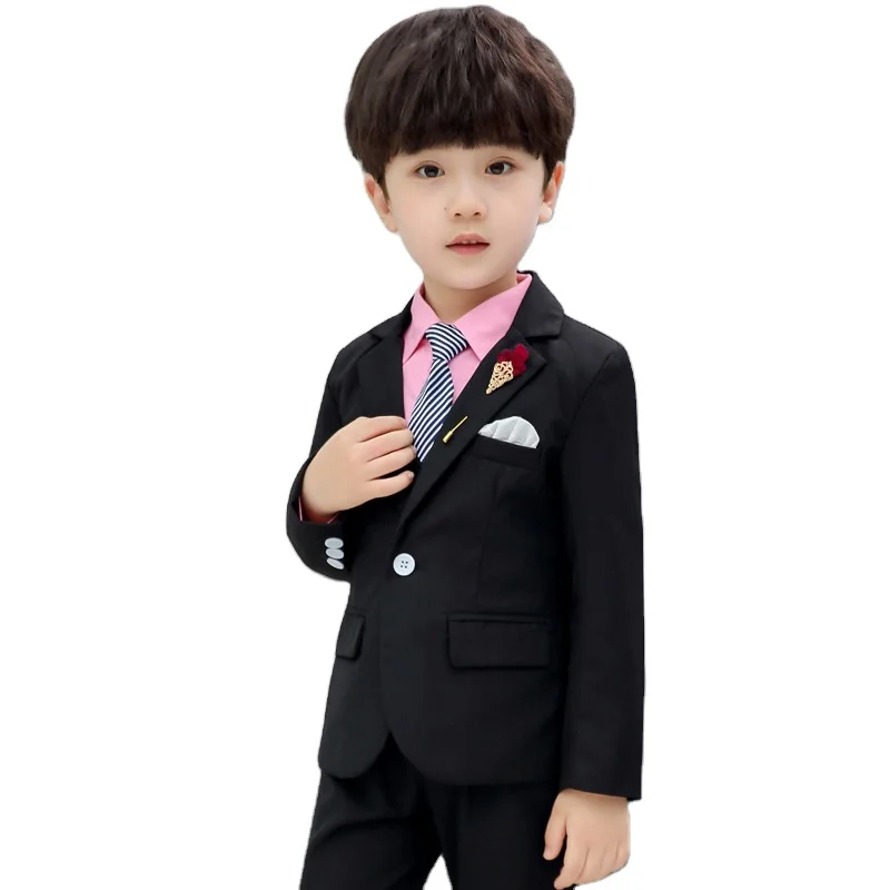 Kids Clothes 5 Piece Suits Blazer Jacket + Waistcoat + Shirt + Pants Wedding Party Suit for Boys