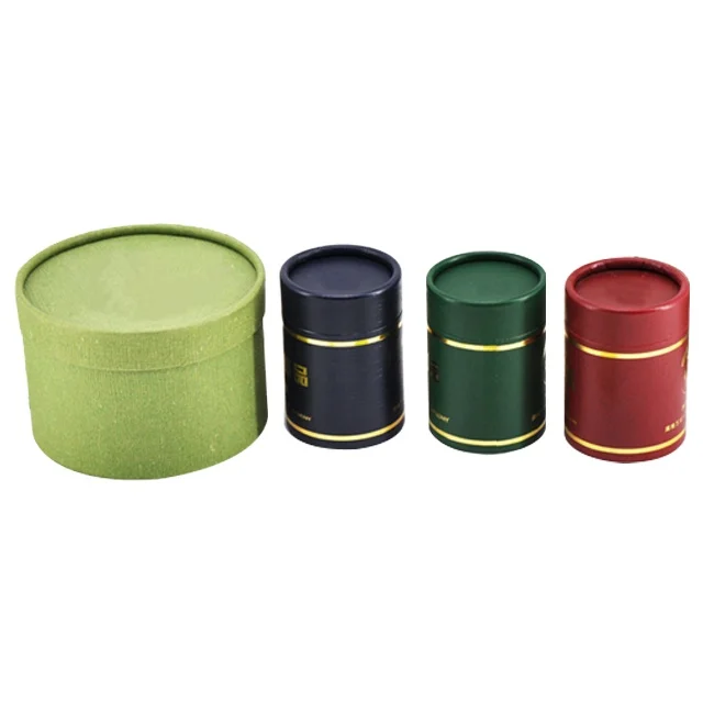 Eco-friendly Empty Paper Tea Box Craft Paper Packaging Tube For Tea Round Paper Packaging