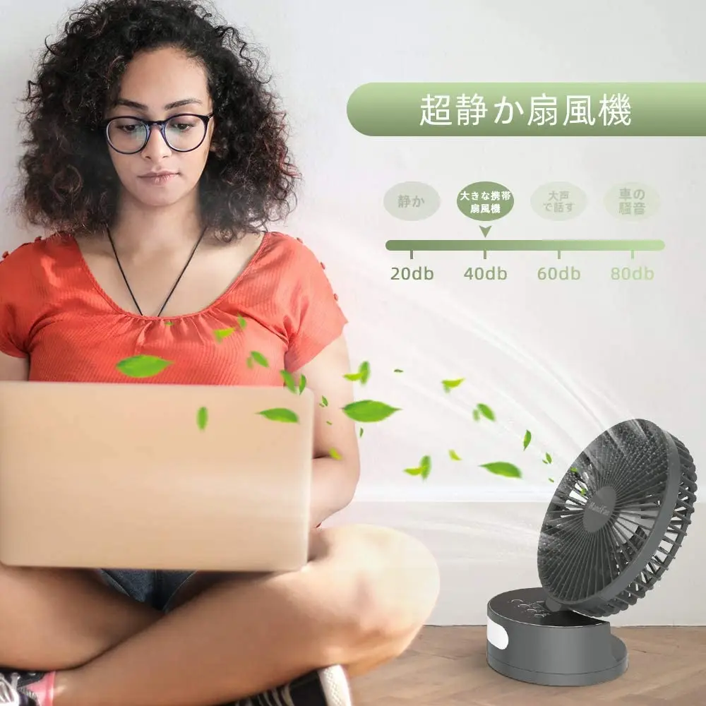 2023 New Design 180 Degree Auto Osillation Portable Small Standing USB Table Fan