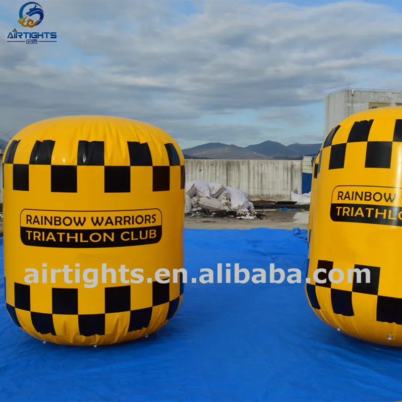 2m High Water Sports Race Marker, Custom Logo Printing Inflatable Cylinder Water Buoy