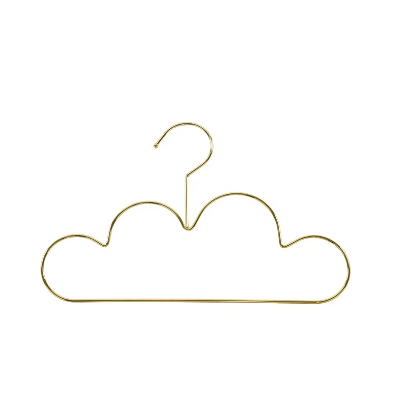 Cute Cloud Shape Design Gold Clothes Hangers Metal Wire Infant Child Baby Kids Hanger