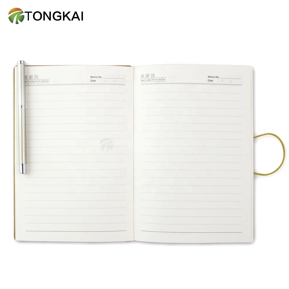 Custom A5 Fabric Pattern Faux PU Leather Soft cover Journal Notebook With A Elastic Rope Or Band