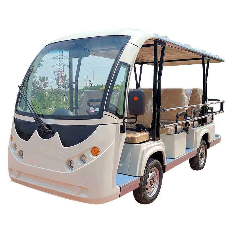 electric 11 passenger open style sightseeing tour shuttle bus
